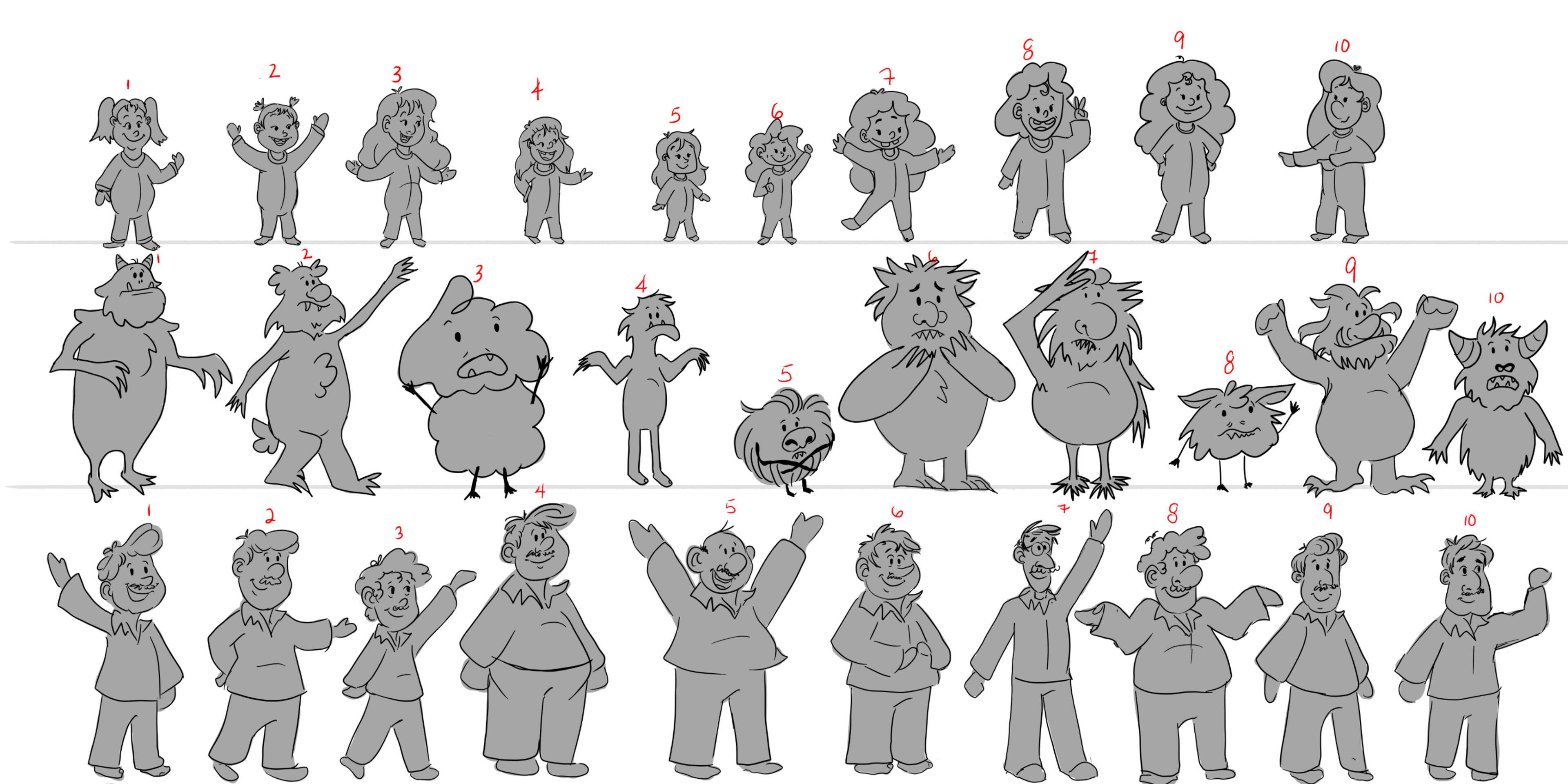 Character line ups